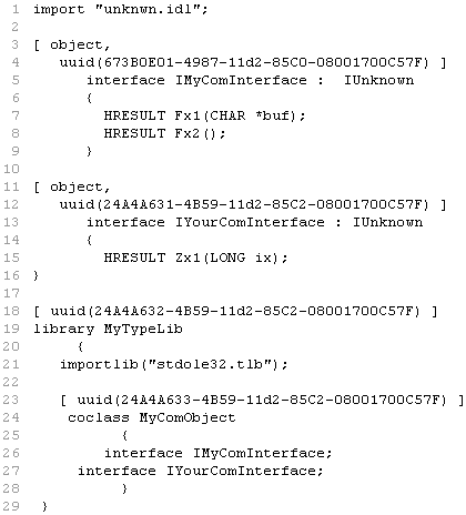 1) object, uuid 2) library MyTypeLib