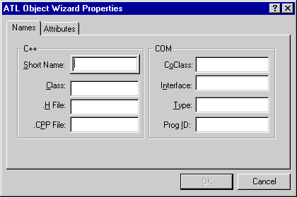 ATL Object Wizard Properties