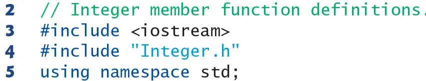 Member function definitions of class Integer