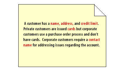 2) Identify the properties of customer from the problem statement