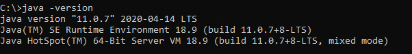 download the file jdk-11.0.7_windows-x64_bin.exe