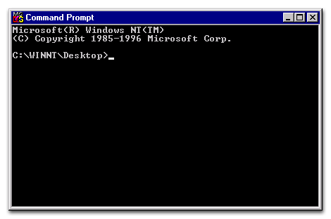 Screen shot of Command Prompt window